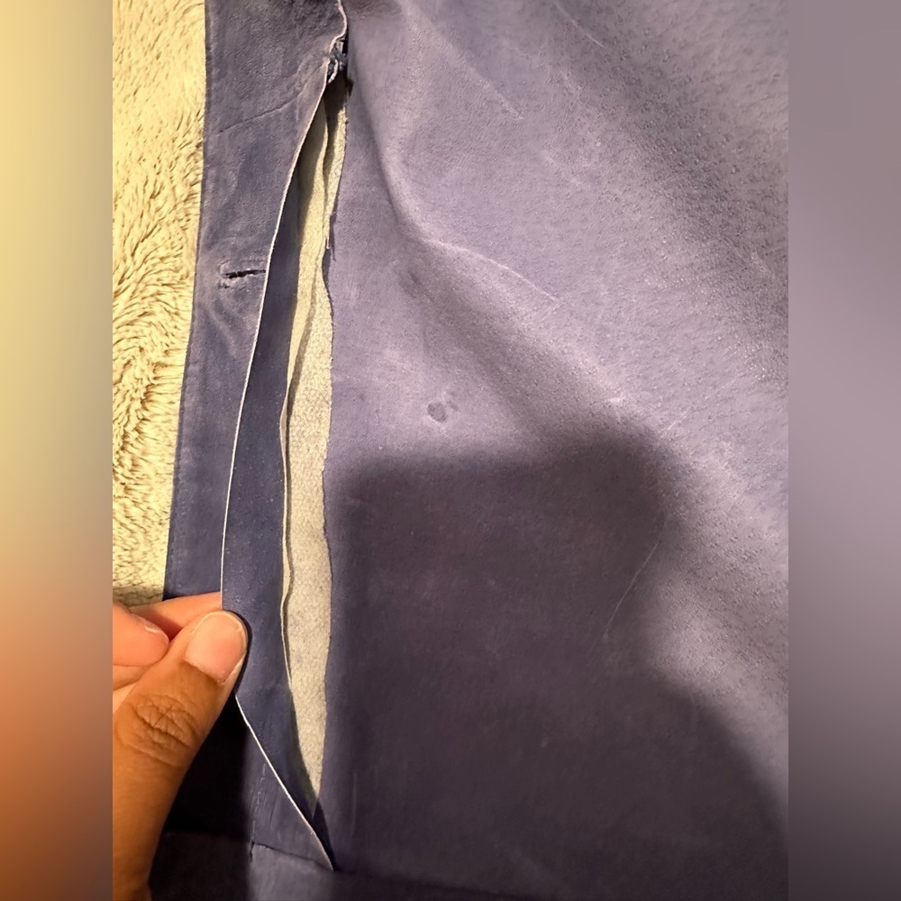 Monterey Bay Vintage Blue A-Line Leather Skirt - Picture 15 of 16